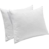 2 Pack Pillow Protectors Standard 20x26 Hypoallergenic Cotton Sateen Tight Weave High Thread Count Zippered White Hotel Quality (Standard 2 Pack Cotton Sateen)