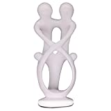 White - Heart to Heart Statues Resin Abstract Sculpture for Home Decor Modern,African Art Tribal Figurines Decorations Items Accents Influencer Picks for Bookshelf,TV Stand,Living Room,Nightstand