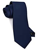 Classic Men's Wedding Ties for Men Silk Navy Blue Tie Solid 8cm Necktie (0791-03)