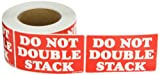 Aviditi Tape Logic 3" x 5","Do Not Double Stack" Red/White Warning Sticker, for Shipping, Handling, Packing, and Moving (1 Roll of 500 Labels)