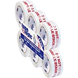 Aviditi Tape Logic 2 Inch x 110 Yard 2.2 Mil Red/White, Heavy Duty Packing Tape,"Do Not Double Stack" 6 Pack, Perfect for Packing, Shipping, Moving, Home and Office (T902P186PK)
