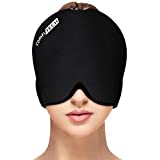 ComfiTECH Migraine Ice Head Wrap, Headache Relief Hat for Migraine Cap for Tension Puffy Eyes Migraine Relief Cap for Sinus Headache and Stress Relief Cold Compress (Medium Black)