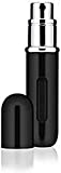 Travalo Classic HD Perfume Atomizer | Genie-S TSA Approved Travel Perfume Bottle Refillable | Reusable Airtight Easy-Fill Mini Pump Sprayer | Lightweight Elegant Design w/Volume Window | Black 0.17oz