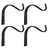 Elwiya 4 Pack Rustic Iron Wall Hooks for Hanging Lanterns Coats Mason Jar Sconces, Heavy-Duty Metal Hooks for Plant Hangers Lights and ArtworksVintage Home Decor Indoor & Outdoor, Screws Included