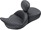 Mustang Motorcycle Seats 79556 Super Touring One-Piece Seat with Driver Backrest for Harley-Davidson Electra Glide Standard, Road Glide, Road King & Street Glide 2008-'21, Original, Black, Extended Reach