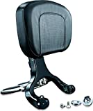 Kuryakyn 1661 Multi-Purpose Driver/Passenger Seat Backrest with Folding Luggage Rack System for Harley-Davidson and Indian Motorcycles, Black/Chrome