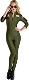 Party City Top Gun: Maverick Flight Costume for Women, Halloween, Olive Green, Small (2-4), Catsuit with Zipper