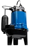 Little Giant LG-SEW50SA 1/2 hp Cast Iron Sewage Pump with Snap-Action Switch, Blue