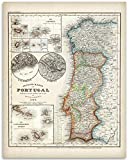 Portugal Map 1844-11x14 Unframed Art Print - Great Vintage Gift and Decor for History Buffs and Old Map Enthusiasts Under $15