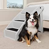 PetSafe CozyUp Folding Dog Stairs - Pet Stairs for Indoor/Outdoor at Home or Travel - Dog Steps for High Beds, Sofa with Siderails, Non-Slip Pads - Durable, Support up to 200 lb - Extra Large, Gray