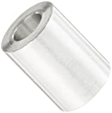 Round Spacer, Aluminum, Plain Finish, #10 Screw Size, 3/8" OD, 0.192" ID, 1/2" Length (Pack of 10)