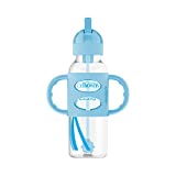 Dr. Brown's Sippy Straw Bottle with Silicone Handles, Blue, 8 oz