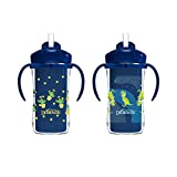 Dr. Browns Milestones Insulated Sippy Cup with Straw and Handles - Blue , 10 Oz (Pack of 2) - 12m+