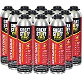 GREAT STUFF PRO Gaps and Cracks - 30oz Fireblock Foam Insulation Sealant, Pack of 12. Closed Cell, Polyurethane Expanding Spray Foam. Seals & Insulates Gaps Up to 3". Applicator Gun Not Included