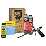 Great Stuff Foam Sealant Kit - Great Stuff Pro Gaps and Cracks 24oz, Great Stuff Foam Gun, Great Stuff Gun Cleaner 12oz, Great Stuff Gloves. Orange Color, Fire Rated Spray Foam Insulation