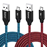 Micro USB Cable 15ft,Extra Long Braided Android Charging Cords, iSeekerKit 2Pack Colorful Micro USB to USB 2.0 Compatible for Android/Windows/PS4/Samsung Galaxy S6 S7 Edge,Note 5/4,Moto,Nokia,HTC