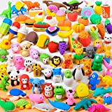 Nucifer 80 Pcs Animal Erasers Kids Puzzle Pencil Erasers Mini Erasers Toy Take Apart Erasers Food School Supplies Classroom Rewards Treasure Box Game Prizes Classroom Gifts Students Easter Egg Fillers