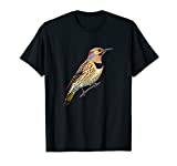 Yellow Shafted Northern Flicker Woodpecker Bird Lover Gift T-Shirt