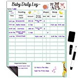 Baby Daily Log Chart Dry Erase Whiteboard for Logging Daily Schedule for Newborns and Toddlers, Log Feeding, Diaper Change, Naps and Daily Activities, Board for Refrigerator, with Pen and Eraser