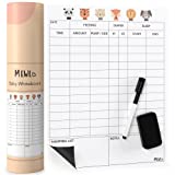 Mewl Daily Baby Log Whiteboard - Newborn Baby Essentials to Track Feeding, Diapers & Sleep - Reusable Baby Journal Chart for New Parents, Nanny, Babysitter - Pregnancy & New Mom Gift