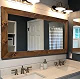 Shiplap Rustic Wood Framed Mirror, 20 Stain Colors - Provincial - Rustic Reclaimed Style Wood, Farmhouse Bathroom Mirror, Full Length Vanity Mirror, Large Mirror For Wall, Big Hanging Wall Mirror