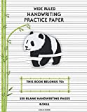 Wide Ruled Handwriting Practice Paper: Notebook with 150 Blank Handwriting Practice Pages and Stuck Panda Cover, Lined Paper with Dotted Midline and ... (8.7mm) Spacing Between Horizontal Lines