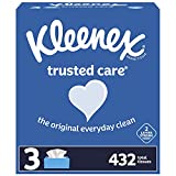 Kleenex Trusted Care Everyday Facial Tissues, 3 Rectangular Boxes, 144 Tissues per Box (432 Tissues Total)
