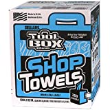 SELLARS WIPERS Toolbox Blue Center-Pull Box Shop Towels (200 Sheets Per Box), 10" x 12"