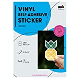 PPD 20 Sheets Inkjet Creative Media Waterproof Glossy Self Adhesive PVC Vinyl Sticker Paper 8.5x11 True Photographic Quality 4.1mil Thin Full Sheet Instant Dry Scratch and Tear Resistant (PPD-36-20)