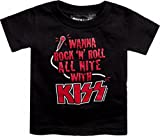 Black "I Wanna Rock 'N' Roll All Night" Kiss Shirt from Sourpuss Clothing, 12 Months