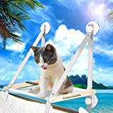Mikicharm Cat Window Perch, Cat Hammock Window Seat - Large Cat Hammocks Bed for Indoor Cats Resting Seat Safety, Heavy Duty Suction Cups Breathable Washable Mesh Durable Frame.