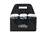 Drink Caddy Portable Drink Carrier and Reusable Coffee Cup Holder - 6 Cup Collapsible Tote Bag with Organizer Pockets Safely Secures Hot and Cold Beverages - Perfect for Food Delivery and Take Out (6)