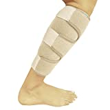 Vive Calf Brace - Adjustable Shin Splint Support - Lower Leg Compression Wrap Increases Circulation, Reduces Muscle Swelling - Calf Sleeve for Men and Women - Pain Relief (Beige)