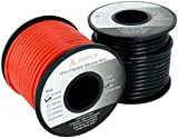 ZIGPEO 14 Gauge 14 AWG Silicone Wire Spools 40FT Red & 40FT Black, Extra Flexible High Temp 14AWG Stranded Copper Cable 600 Volt - RC, Automotive, Battery Cable | Tinned Copper Conductor