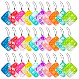OMGJS 30 PCS Easter Basket Stuffers Pop Fidget Toy Mini Stress Relief Hand Toys Keychain Toy for Easter Gifts