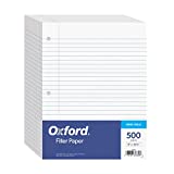 Oxford Filler Paper, 8 x 10-1/2 Inch Wide Ruled Paper, 3 Hole Punch, Loose Leaf Notebook Paper for 3 Ring Binders, 500 sheets (62330), white