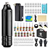 Solong Tattoo Kit-Tattoo Pen Kit Rotary Gun Machine Pen RCA with Wireless Battery Power Supply SLP1KIT02D-1-US