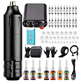 Solong Tattoo Pen Kit Rotary Gun Tattoo Machine Complete Tattoo Kit Professional with 20Pcs Cartridge Needles Tattoo Power Supply 7 Tattoo Ink for Tattoo Artists SLP1KITP162-1-US