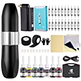 Tattoo Kit, Solong Tattoo Pen Kit Tattoo Gun Kit RCA Rotary Tattoo Machine Kit Complete Tattoo Kit Professional w/Tattoo Pen Tattoo Cartridge Needles Tattoo Power Supply Battery EK157P199-1