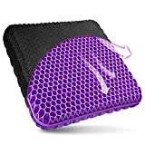 Purple Gel Seat Cushion for Long Sitting ,Back, Sciatica, Hip,Wheelchair Pressure Relief,Tailbone Pain Relief Cushion, Gel Seat Cushion for Office Chair, Cars, Long Trips