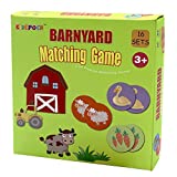 Memory Match Game  16 Matching Pairs Preschool Memory Games Featuring Barnyard Element, Non Toxic Educational Memory Matching Game, Perfect for Kids, Toddlers, 3 Year Old or Up