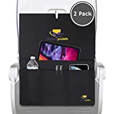 Airplane Pockets Airplane Tray Table Cover Airplane Seat Back Organizer & Storage Airplane Travel Essentials for Flying Sanitary Travel Accessories for Plane Travel Media Pouch for Airplane, 2 pack