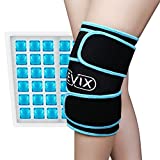 REVIX Knee Ice Pack Wrap, Cold Gel Compression Knee Brace for Arthritis Pain and Support, ACL, Reusable Ice Packs for Injuries & Knee Replacement Surgery, Long-lasting Cold Therapy for Men & Women