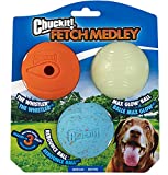 Chuckit! Fetch Ball Medley, Medium, Dog Ball, 3 Pack, Whistler, Max Glow, and Rebounce Balls Included