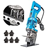 Bonvoisin Electric Hydraulic Hole Puncher 1/4"-4/5" 1200W Punching Machine 110V Metal Hole Punch with Carbon Brush 5 Dies for Iron Copper Aluminum Plate Angle Steel