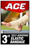 ACE 3 Inch Self-Adhering Elastic Bandage, No Clips, Beige, Great for Elbow, Ankle, Knee and More, 2 Count