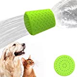 Bongpuda Silicone Dogs Shower Sprayer Head Attachment - Pet Shower Cap Sprinkler | Portable Outdoor Shower Heads for Camping, Hiking, Beach - Fits Most Plastic Mineral Water Bottle, 1 Pack Green