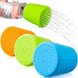 3 Pieces Portable Outdoor Shower for Dogs, Bottle Attachment Outdoor Water Sprayer Accessory, Works with Most Plastic Water or Soda Bottles from 16 oz to 2 Liters (Sky Blue, Light Green, Orange)