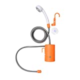 AZXJC Portable Shower, USB Rechargeable & Waterproof Camping Outdoor Shower with 3 LED Lights & 2 Flow Mode, 4400mAh Battery Powered Shower Pump for Hiking/Backpacking, Travel, Beach, Pet, Flowering