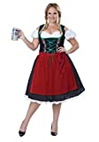 Women's Plus Size Oktoberfest Fraulein Costume 3X Red